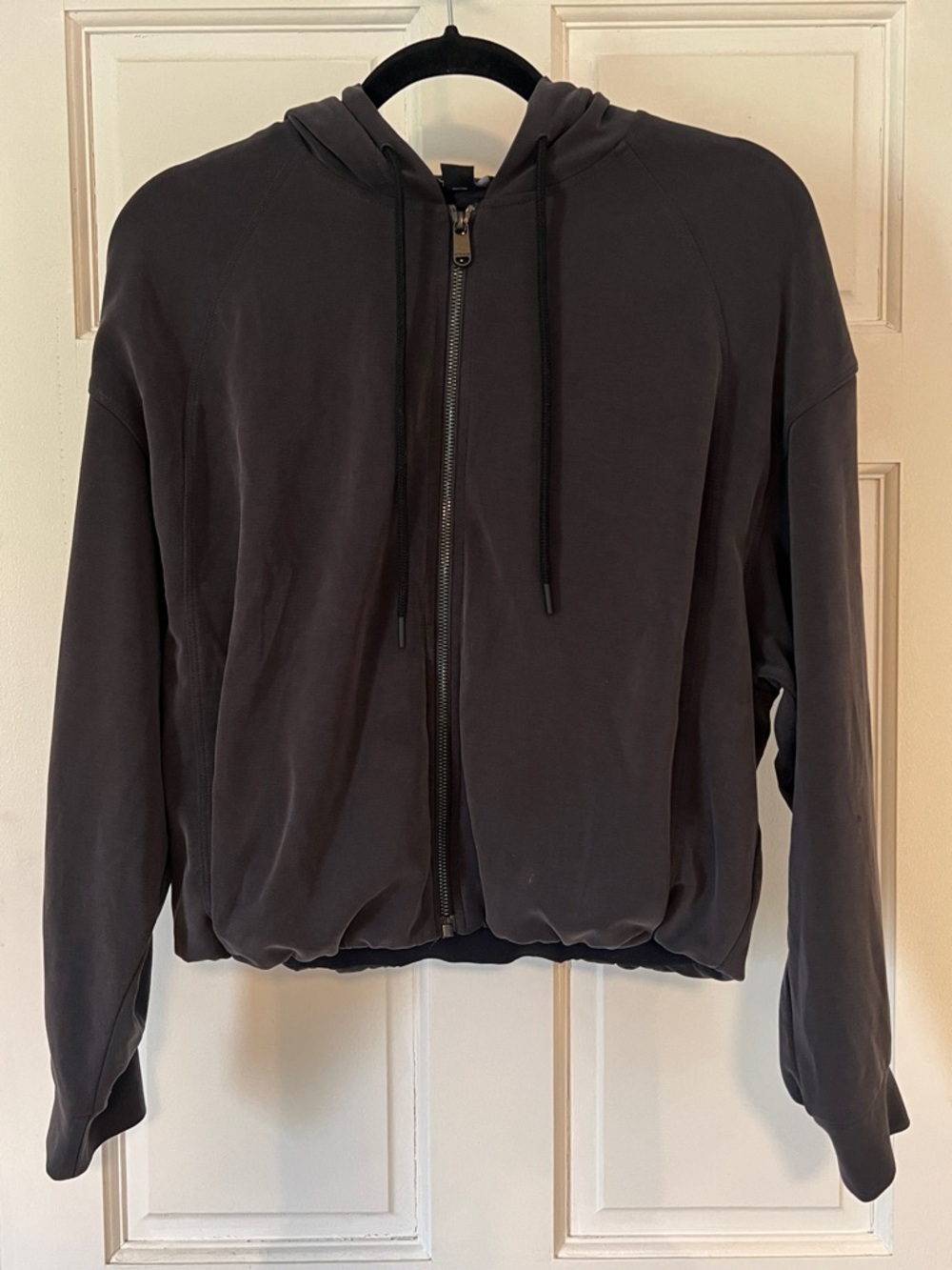 Athleta Navy Cropped Zip-Up Hoodie